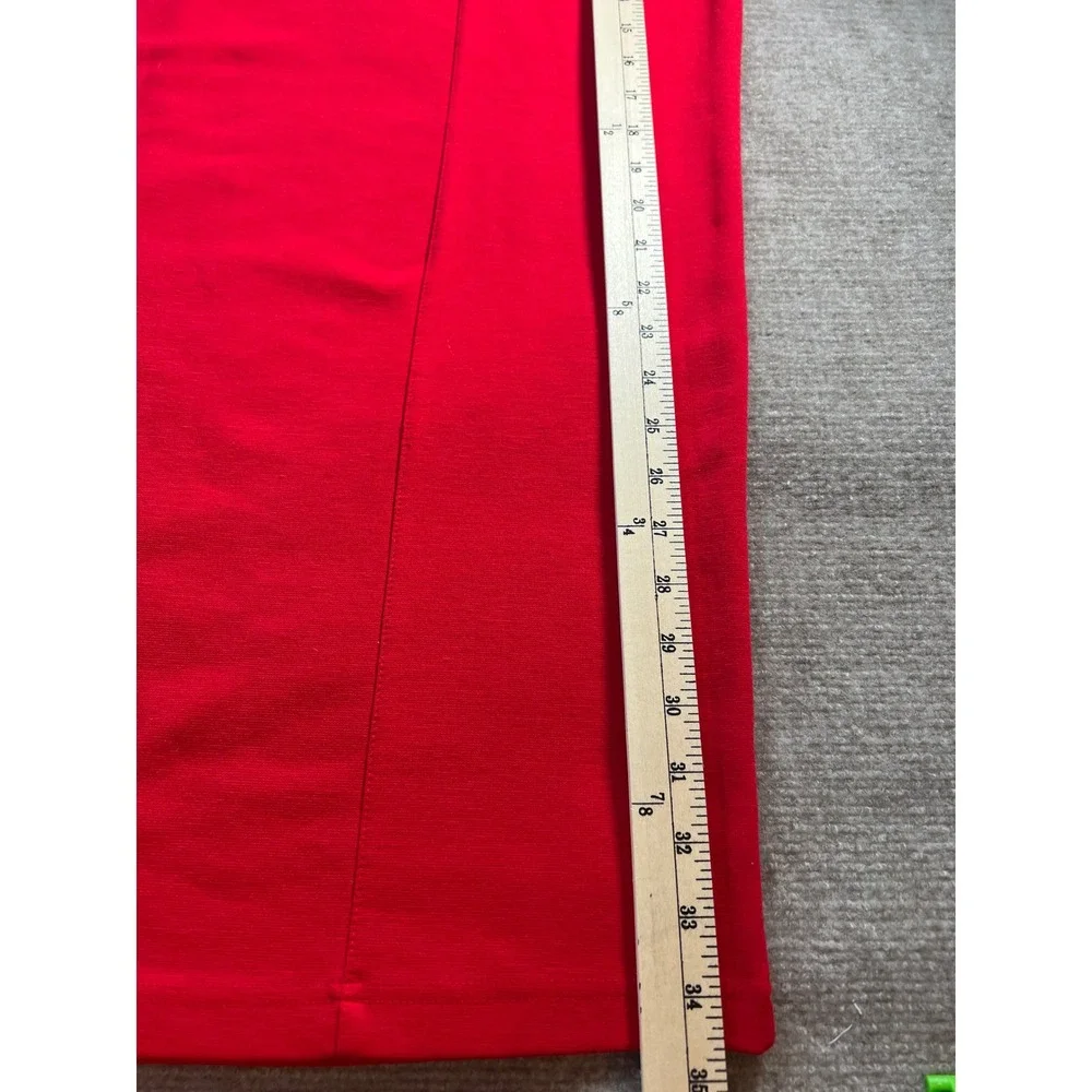 Laura Scott Woman Red Pencil Skirt‎ Plus 1X High Waisted Midi Back Vent 11707